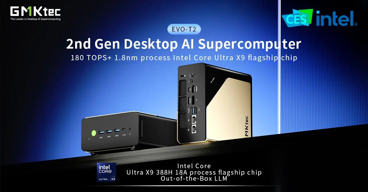 18A Process & 180 TOPS: GMKtec EVO-T2 Debuts at CES 2026, Endorsed by Intel CEO GMKtec