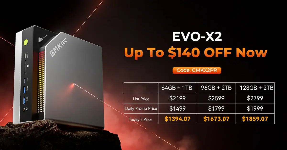 GMKtec EVO-X2 Special $140 OFF Discount, Lowest Prices Ever, All Variants Applicable GMKtec