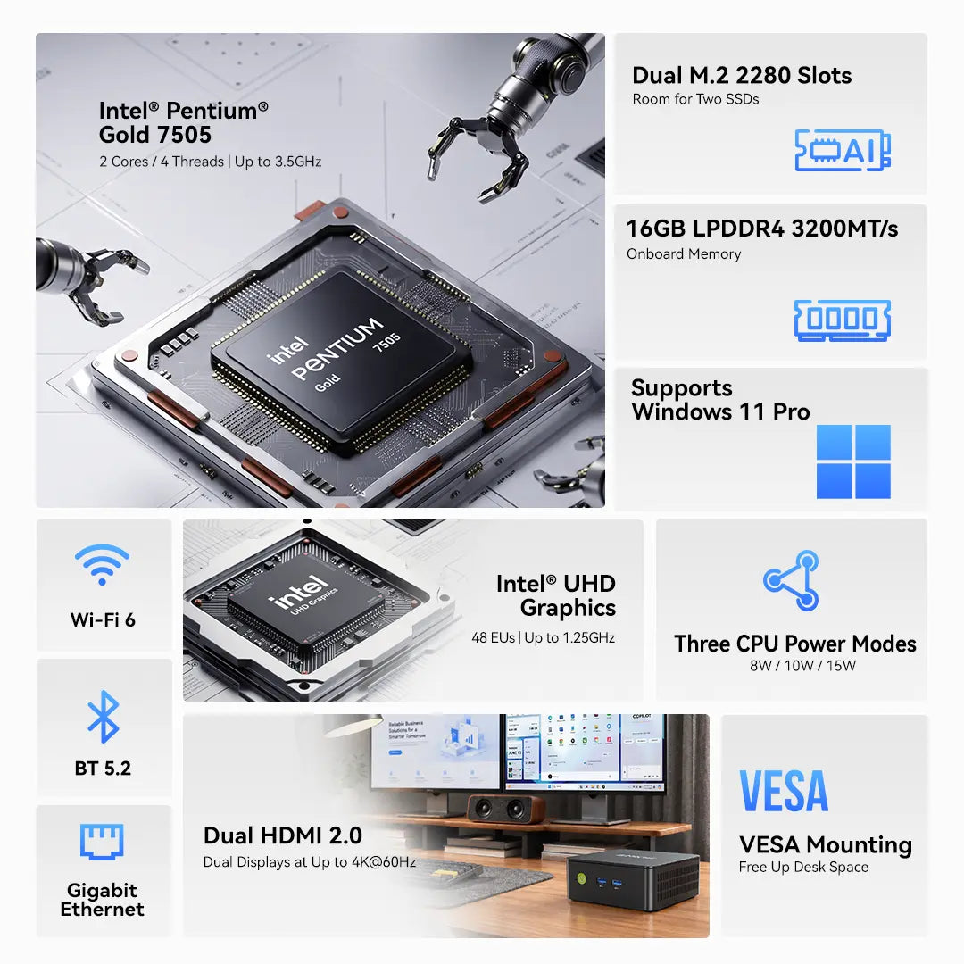 GMKtec NucBox G3 Ultra Mini PC Intel® 7505 GMKtec US