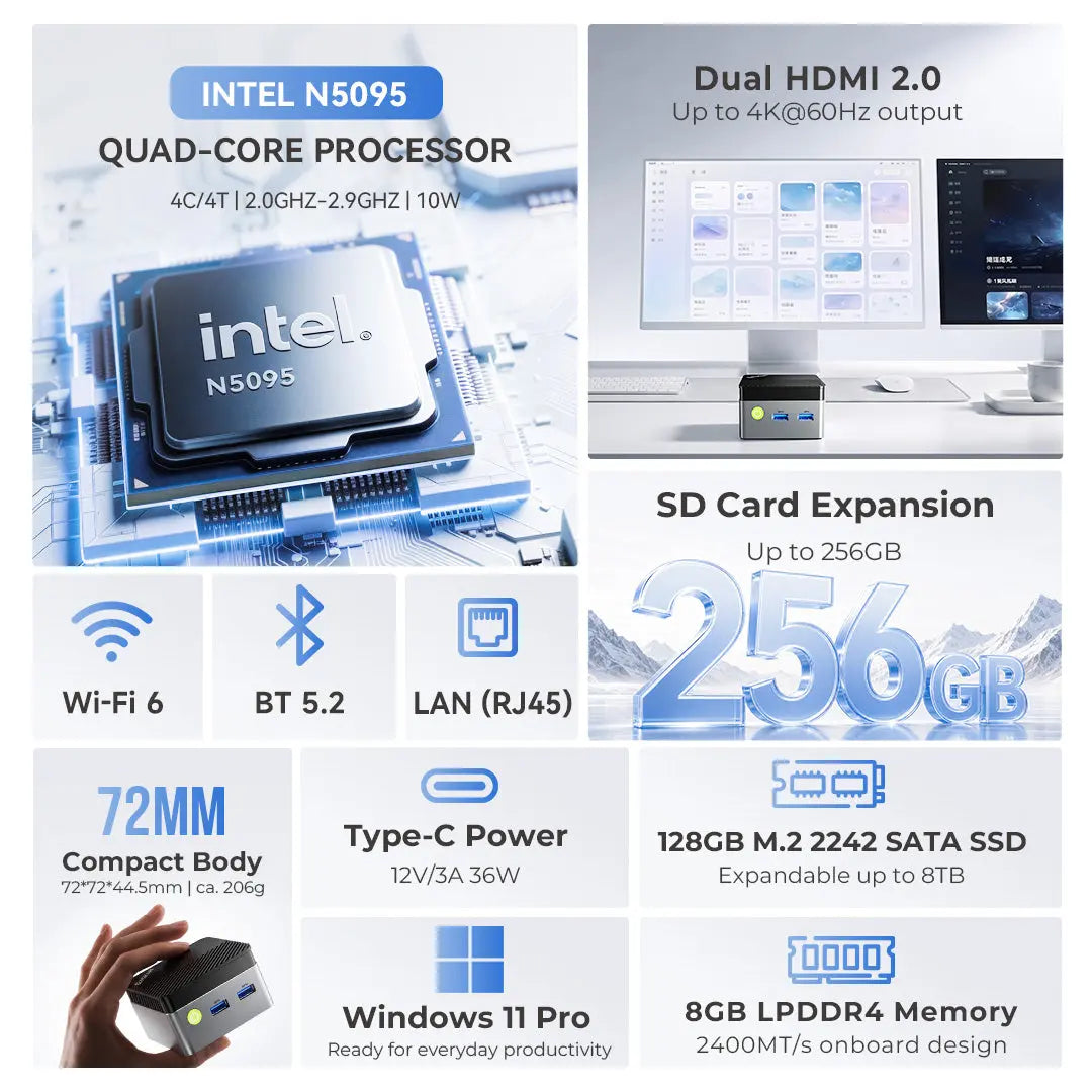 GMKtec G5S Mini PC Intel® Celeron N5095 GMKtec