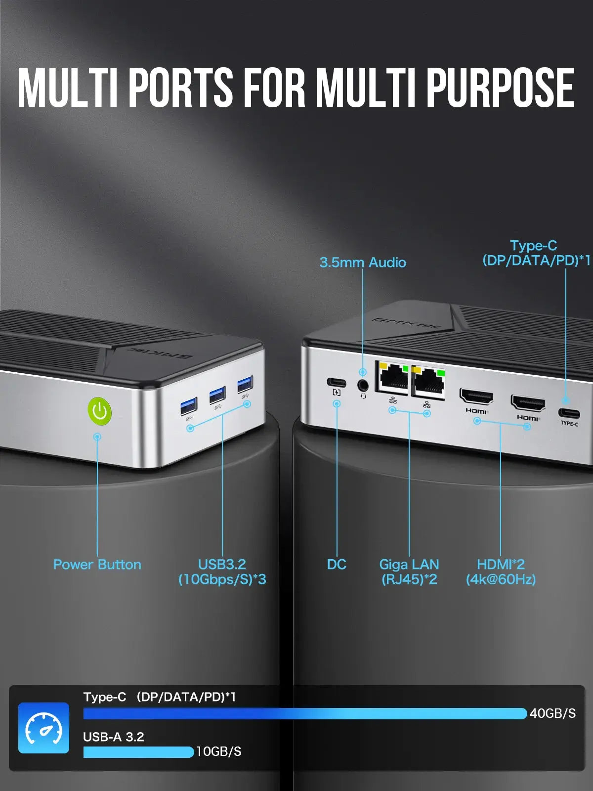 GMKtec NucBox G9 Mini PC Intel® Twin Lake N150 Dual-system 4-bay NAS GMKtec US