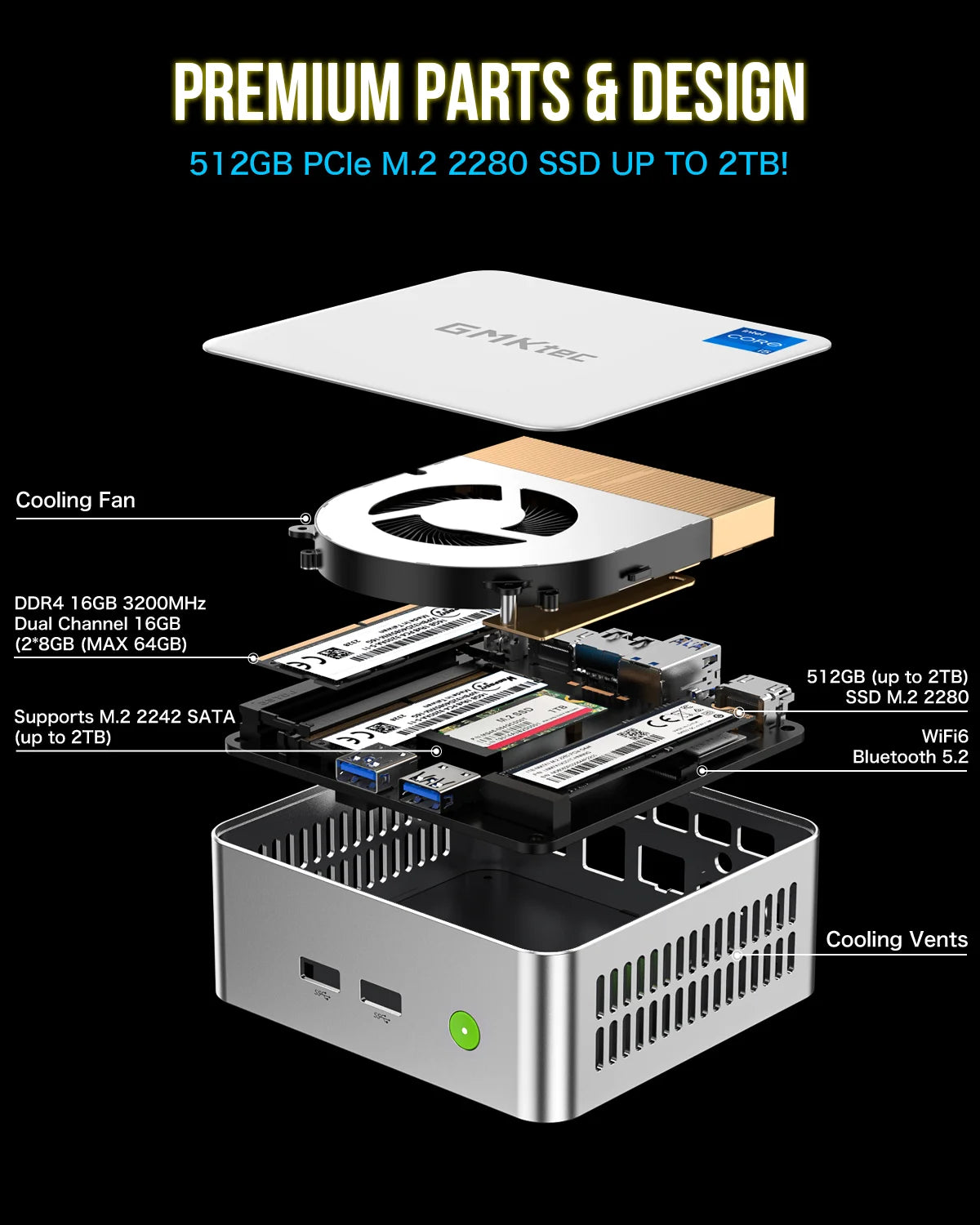 GMKtec NucBox M3 Mini PC Intel® 12th Core™ i5 12450H