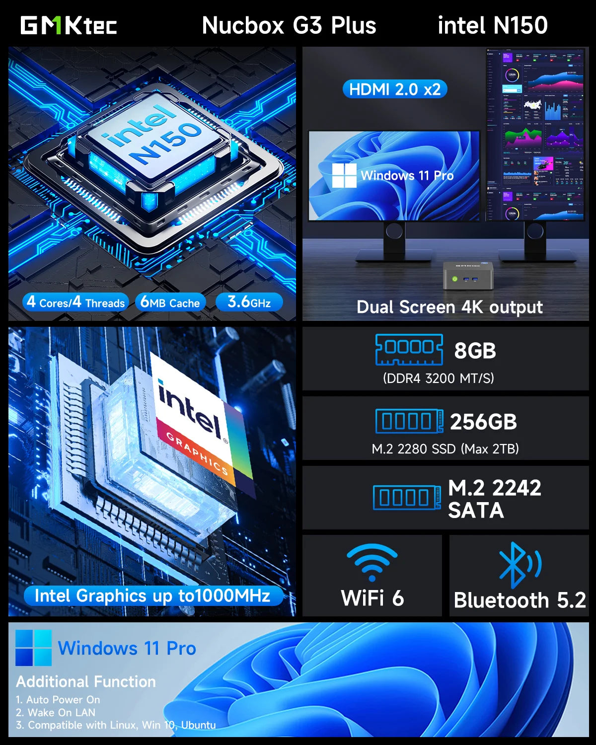 GMKtec NucBox G3 Plus Mini PC Intel® 12th Twin Lake N150 GMKtec NucBox G3 Plus Mini PC Intel® 12th Twin Lake N150