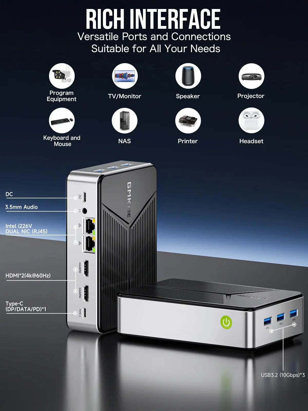 GMKtec NucBox G9 Mini PC Intel® Twin Lake N150 Dual-system 4-bay NAS GMKtec US