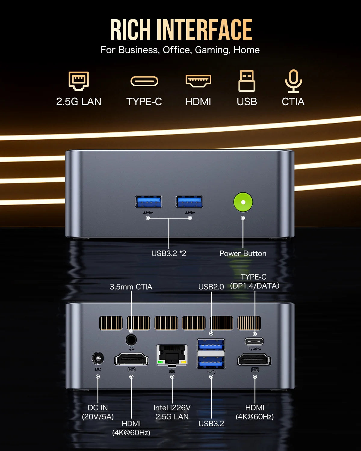 ミニPC NucBox M3 PLUS i9-12900HK Ram32GB/256GB GMKtec NucBox M3 Plus Mini PC Intel® 12th Core™ i9-12900HK