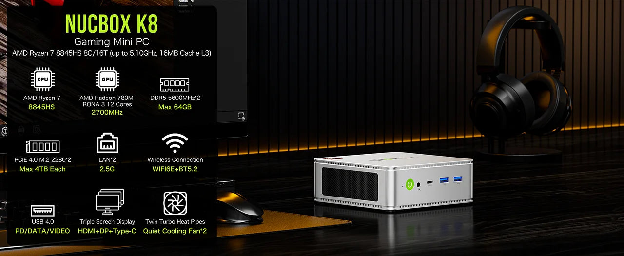 GMKtec NucBox K8 Mini PC AMD® Ryzen™ 7 8845HS