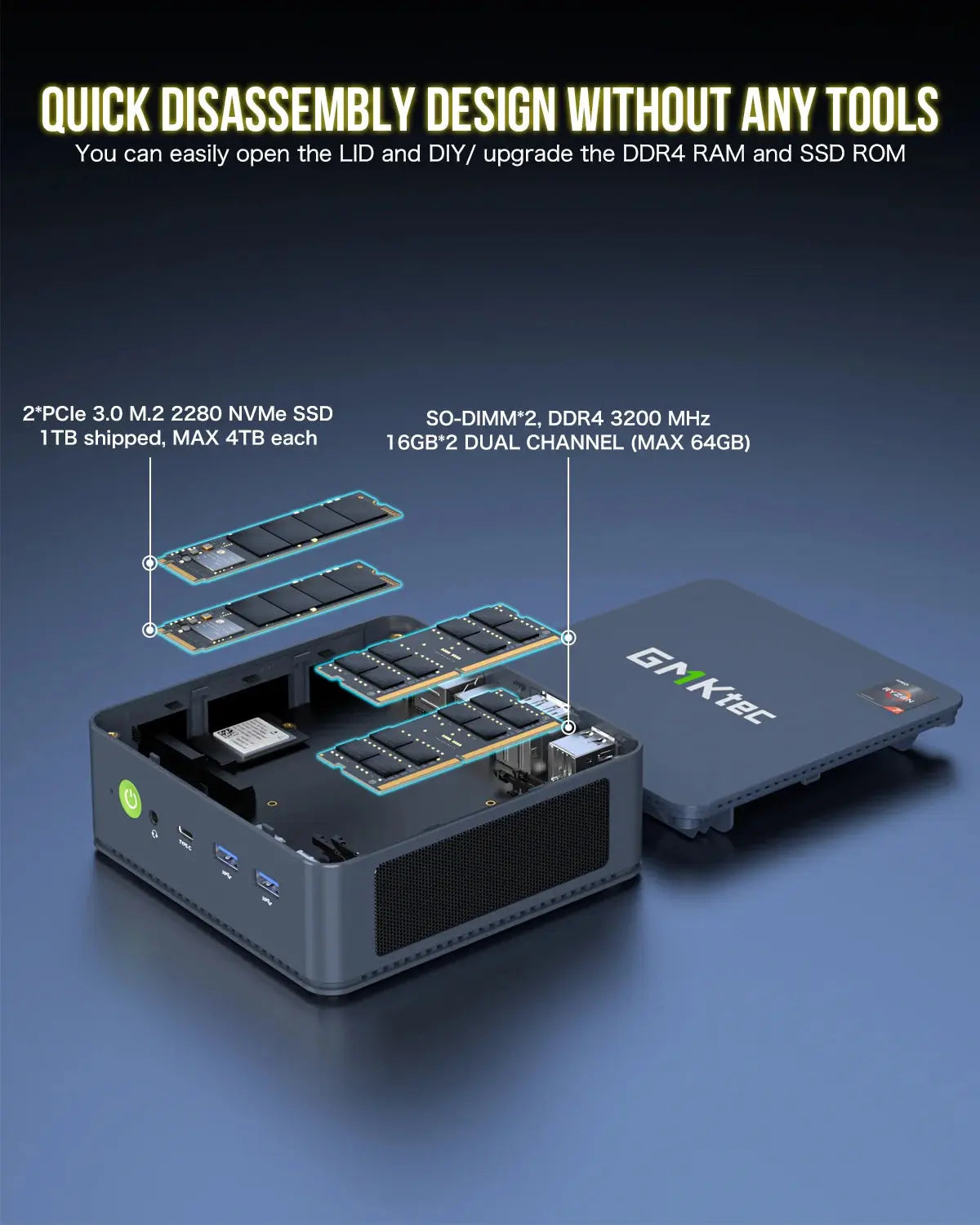 GMKtec NucBox M5 Plus Mini PC AMD Ryzen™ 7 5825U - GMKtec GMKtec NucBox M5 Plus Mini PC AMD Ryzen™ 7 5825U - GMKtec
