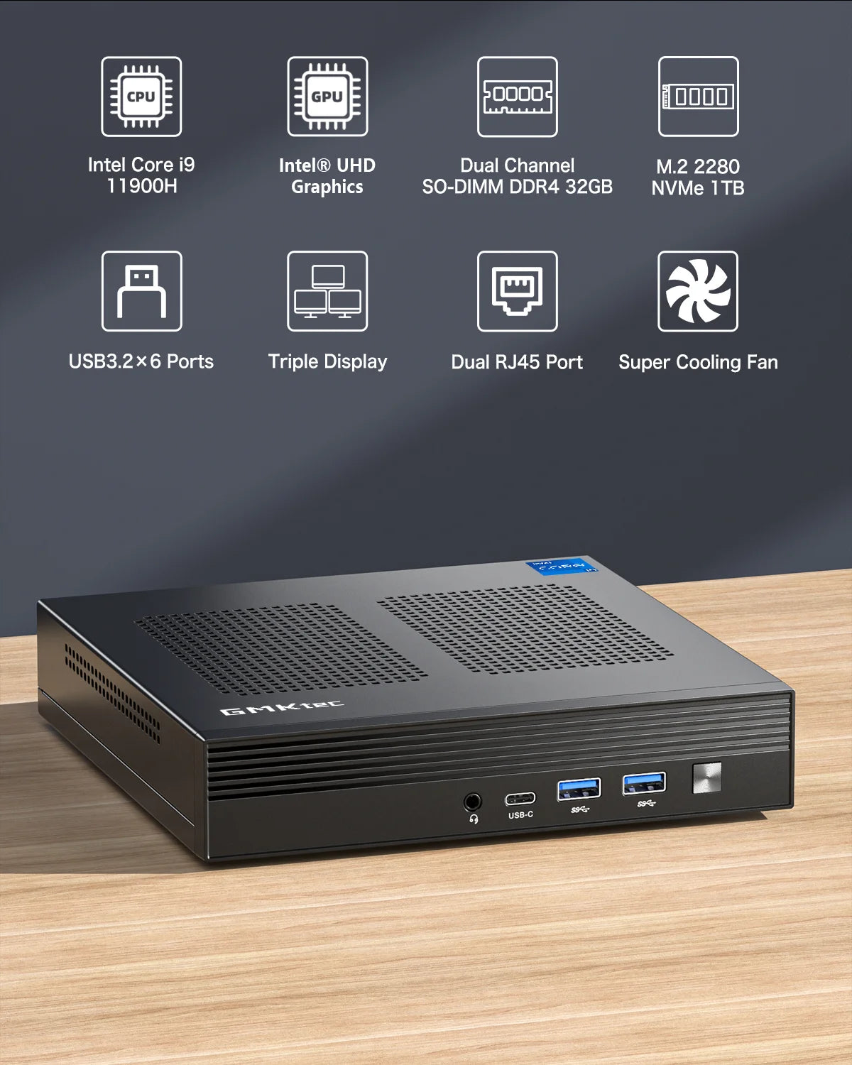 GMKtec NucBox M4 Mini PC Intel® 11th Core™ i9-11900H