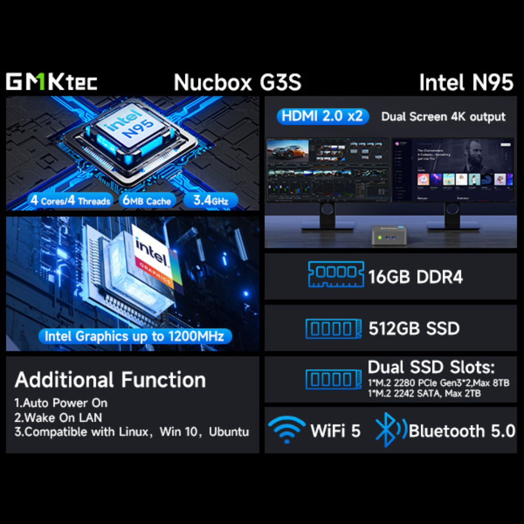 GMKtec NucBox G3S Mini PC Intel® Alder Lake N95
