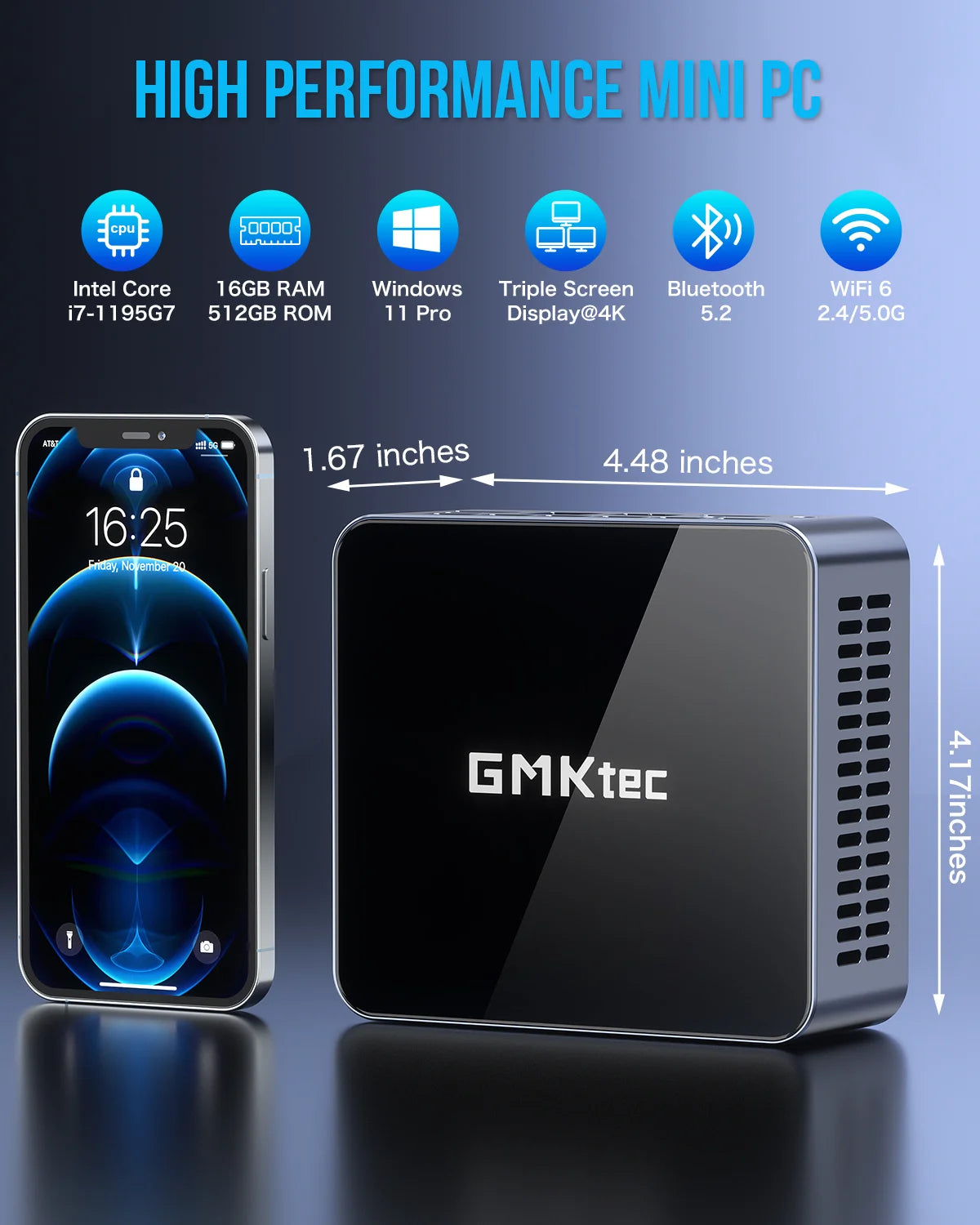 GMKtec NucBox M2 Pro Mini PC 11th Gen Intel® Core™ i7 1195G7