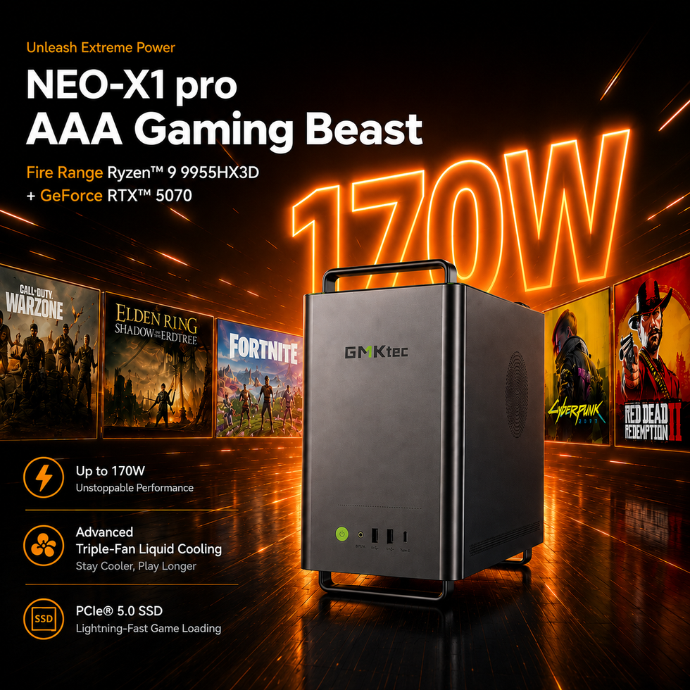 GMKtec NEO-X1 Pro AMD Ryzen 9 9955HX3D RTX 5070 MODT Gaming PC