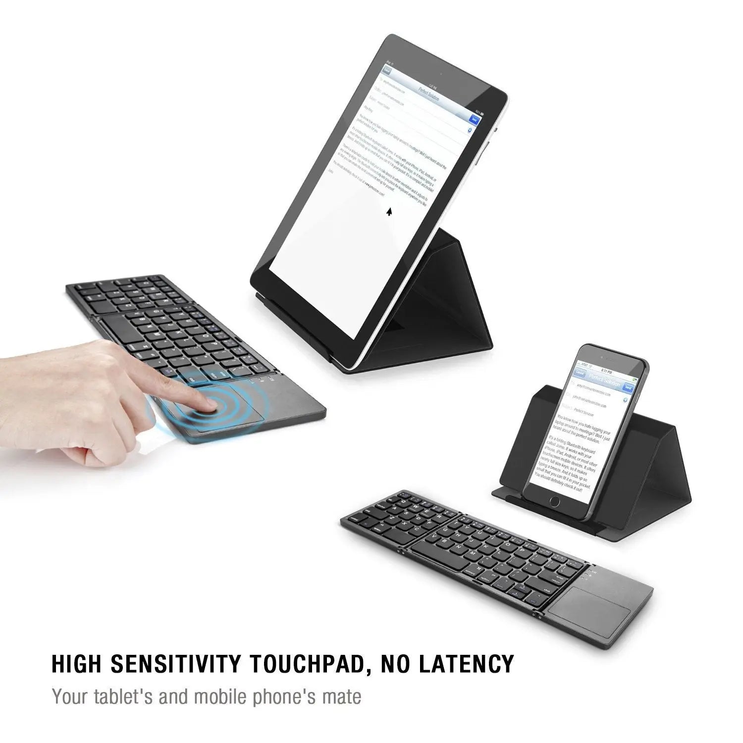 Mini Portable Tri-Fold Bluetooth Keyboard with Touchpad GMKtec US