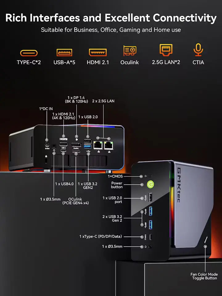 GMKtec K12 Mini PC AMD Ryzen™ 7 H 255 - GMKtec GMKtec K12 Mini PC AMD Ryzen™ 7 H 255 - GMKtec