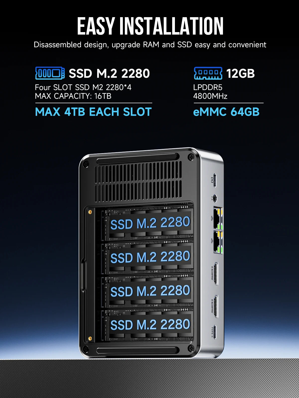 GMKtec NucBox G9 Mini PC Intel® Twin Lake N150 Dual-system 4-bay NAS