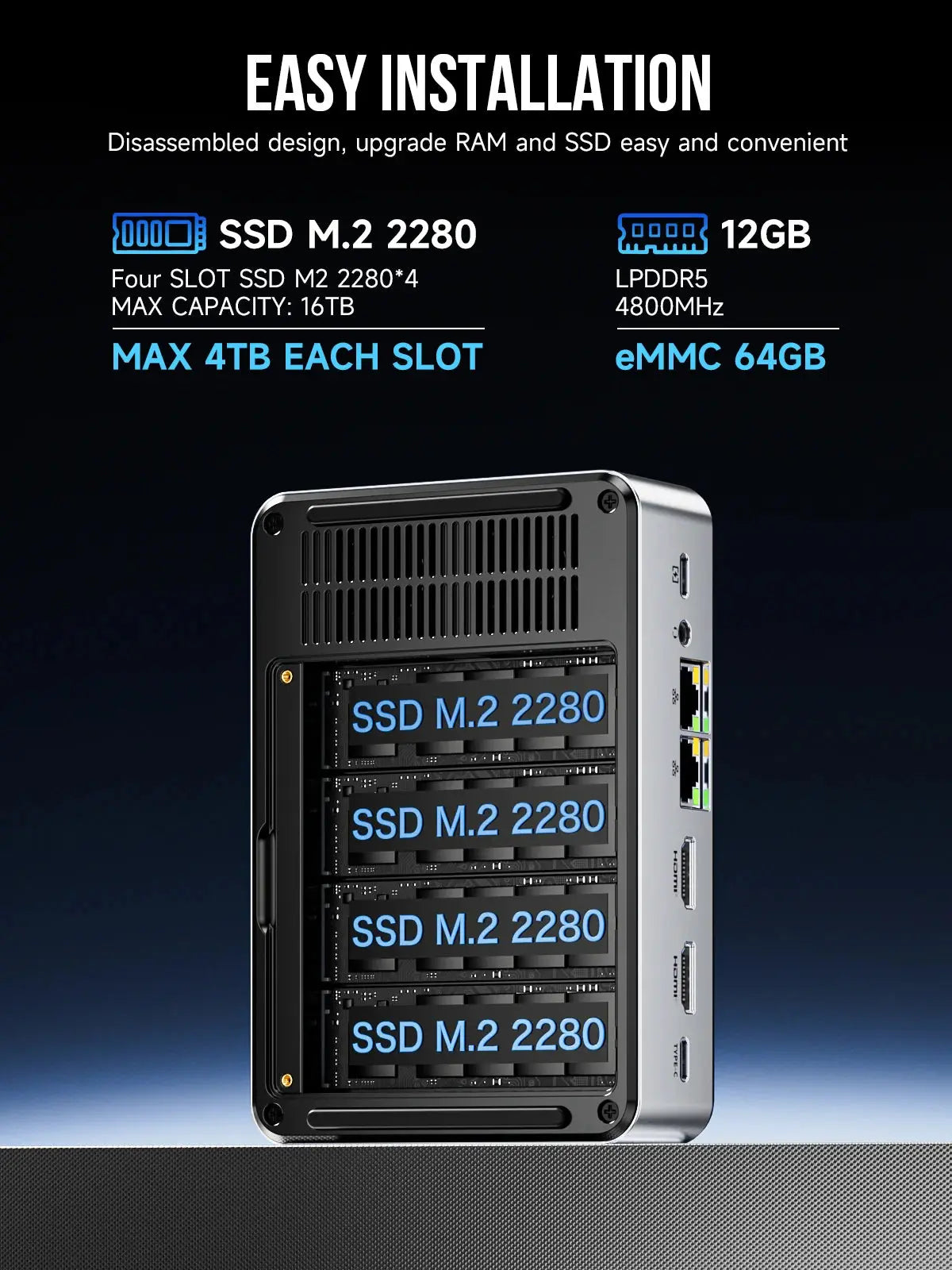 GMKtec NucBox G9 Mini PC Intel® Twin Lake N150 Dual-system 4-bay NAS GMKtec US