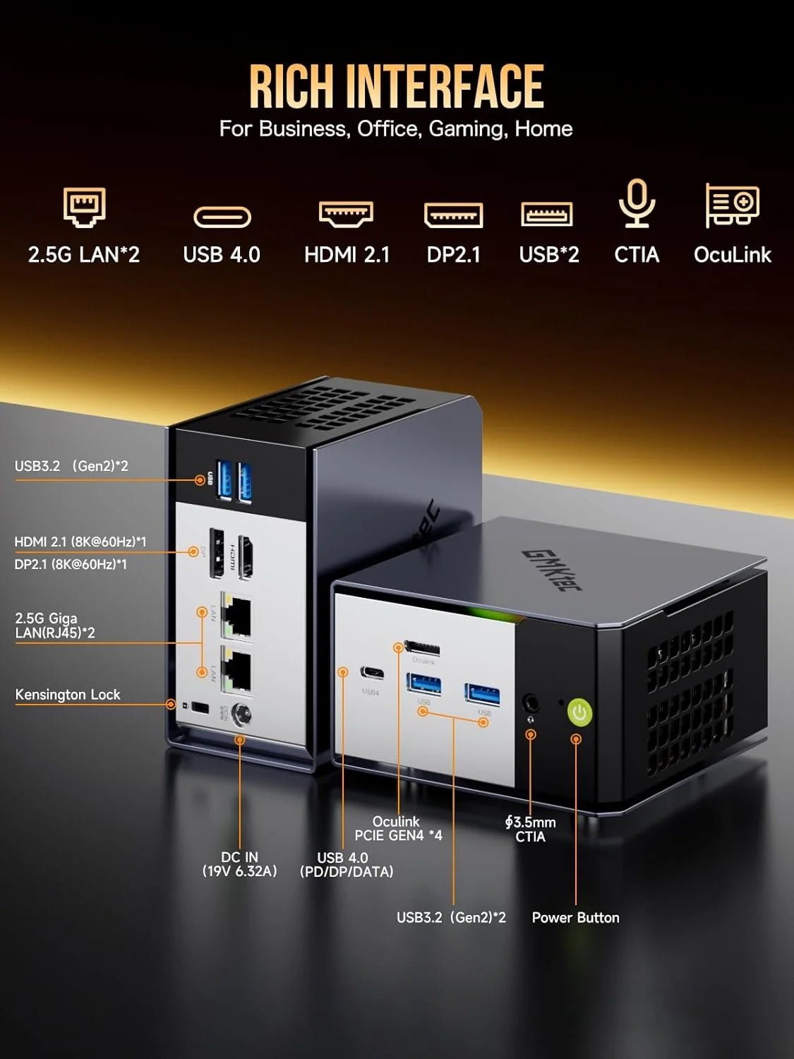 ミニPC GMKtec EVO-X1 RYZEN AI9 HX370 SSD 2TB AMD Ryzen™ AI 9 HX 370 --EVO-X1 AI Mini PC