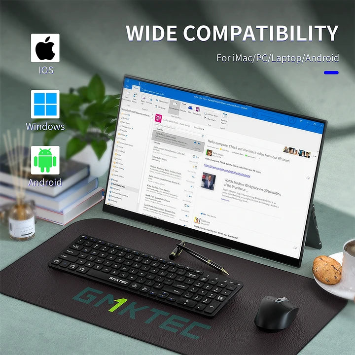 GMKtec 2.4G Wireless Full-sized Keyboard & Mouse Combo