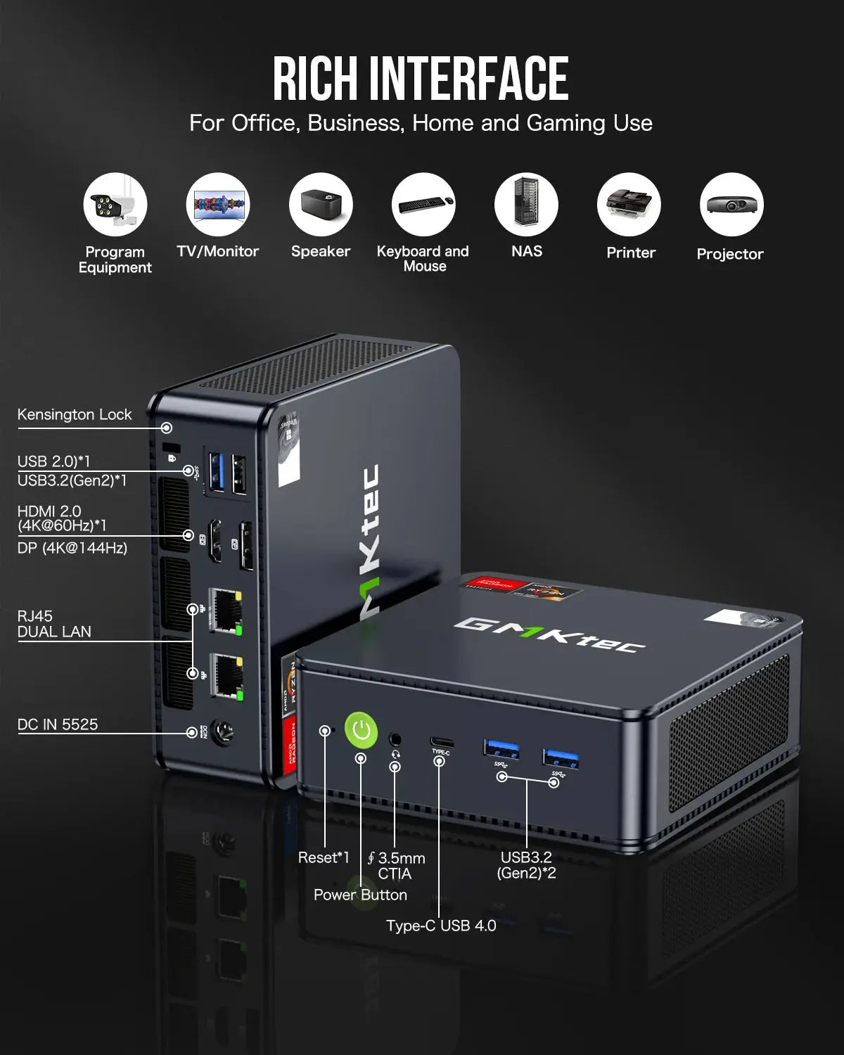 GMKtec NucBox M6 Mini PC AMD® Ryzen™ 5 6600H - GMKtec GMKtec NucBox M6 Mini PC AMD® Ryzen™ 5 6600H - GMKtec