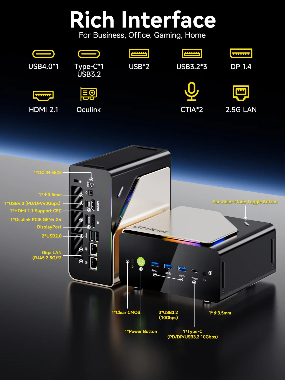 GMKtec EVO-T1 AI Mini PC Intel® Core™ Ultra 9 285H